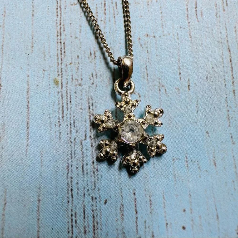 Christopher Radko Silver Crystal Snowflake Necklace